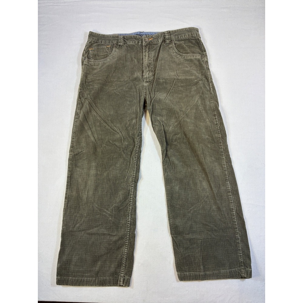 Vintage Horny Toad Mens 36x26 Gray Corduroy Clayton Straight‎ Leg Pants Outdoor